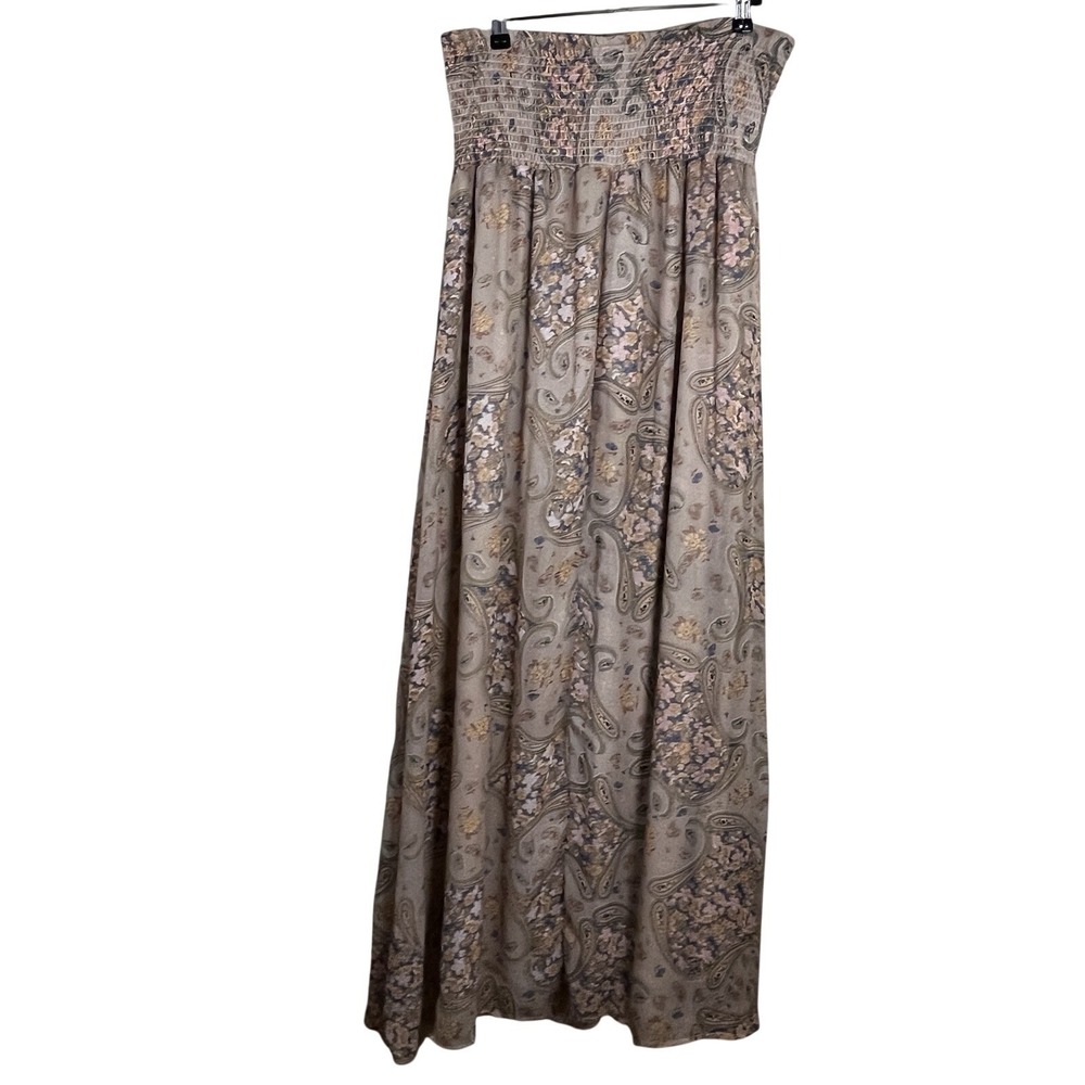 Y2K Vintage Rue 21 Halter Maxi Dress Size XL Tan Whimsical Floral Paisley  Fairy